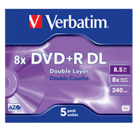 DVD-R GRABABLE 8.5GB VERBATIM 8x DOBLE CAPA